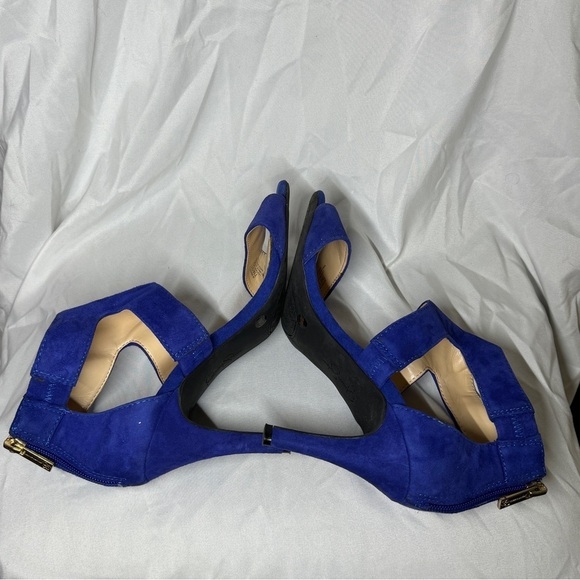 Jessica Simpson Blue Suede Mekos Strappy Heel Open Toe Sandals Size 7 - Picture 5 of 13